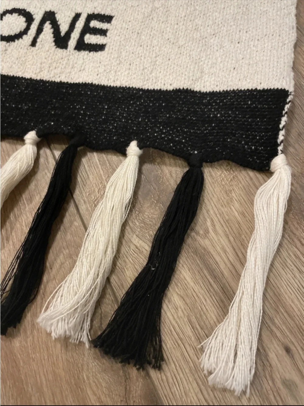 Cotton woven wall tapestry with fringe baby nursery Dream Big Little One